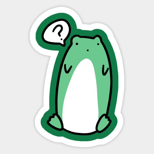 Confused Tall Green Frog Sticker by saradaboru